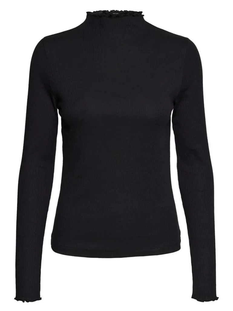 VMVIO L/S HIGH NECK BLOUSE NOOS black