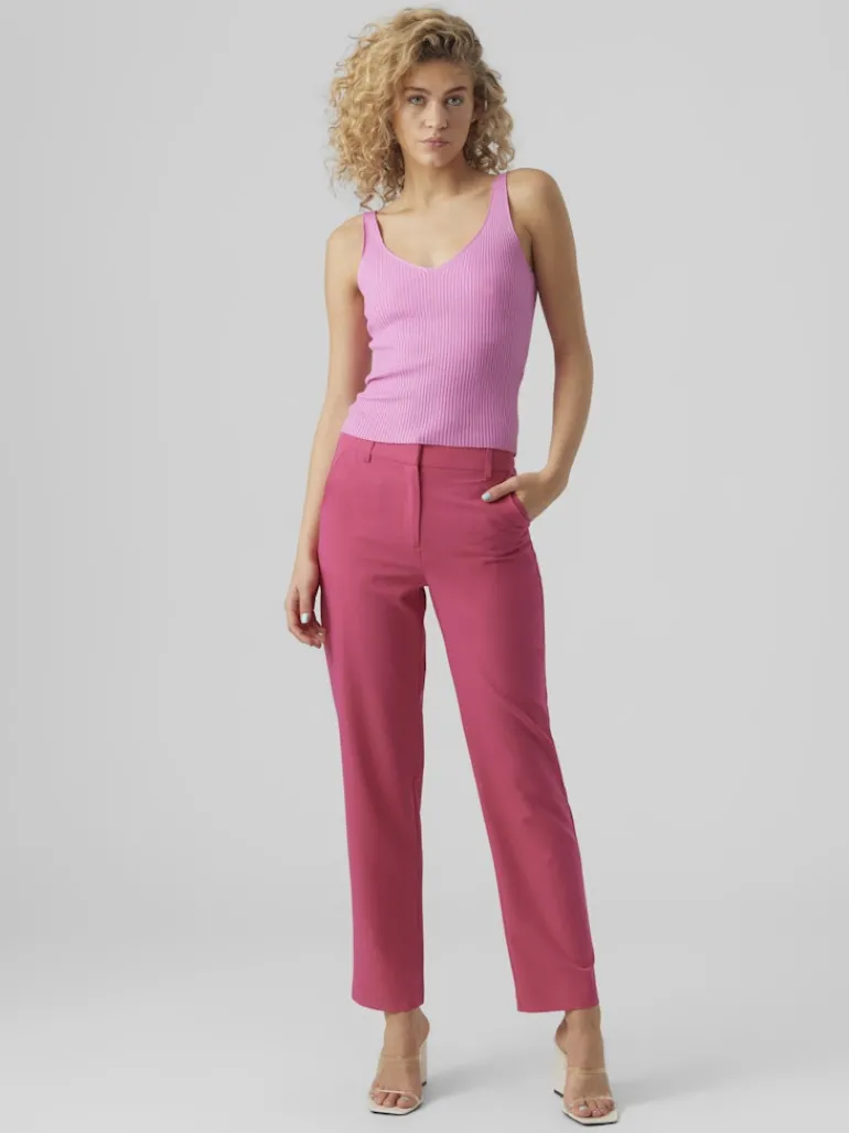 VMZELDA HW STRAIGHT PANT BOO pink yarrow