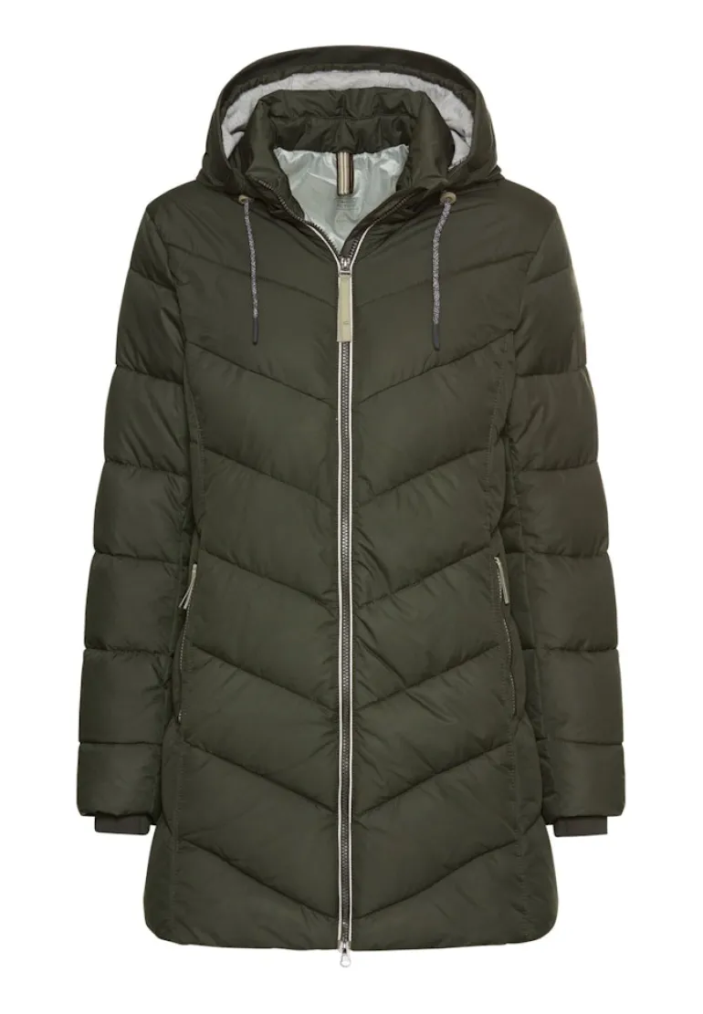 Wattierte Jacke mit abnehmbarer Kapuze forest