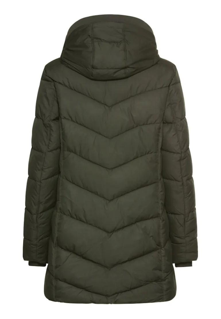 Wattierte Jacke mit abnehmbarer Kapuze forest