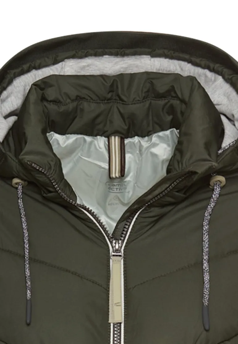 Wattierte Jacke mit abnehmbarer Kapuze forest