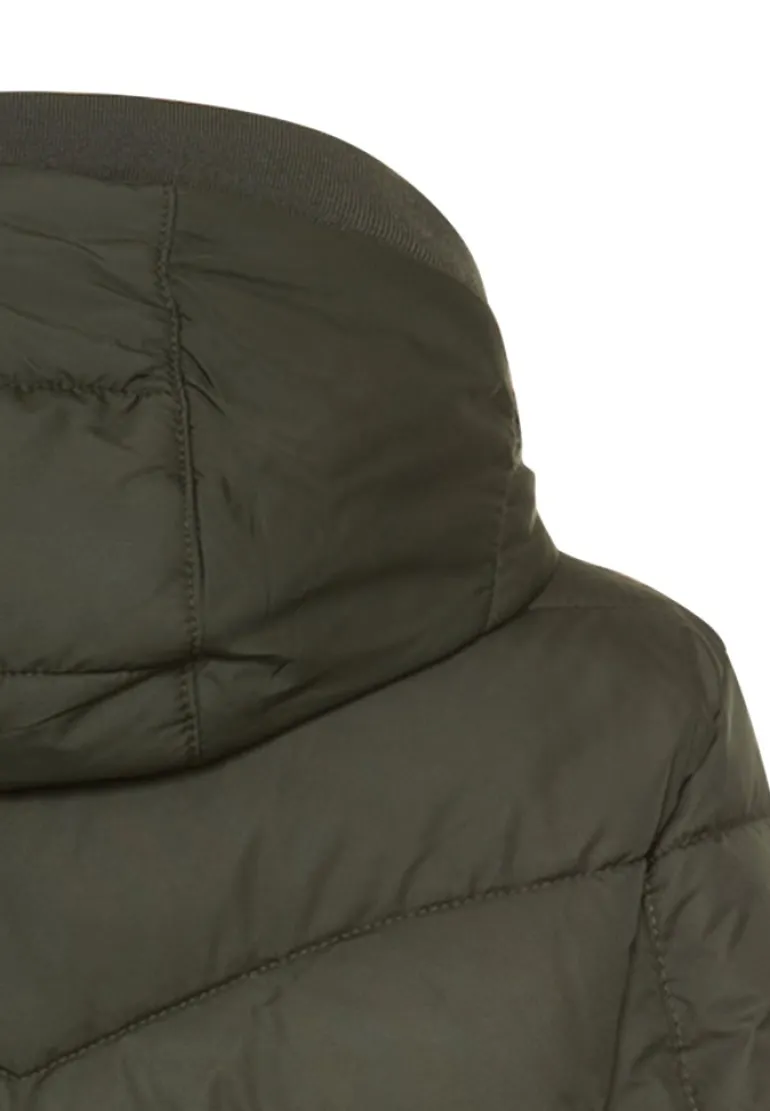 Wattierte Jacke mit abnehmbarer Kapuze forest