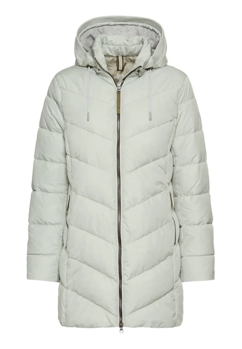 Wattierte Jacke mit abnehmbarer Kapuze light sage