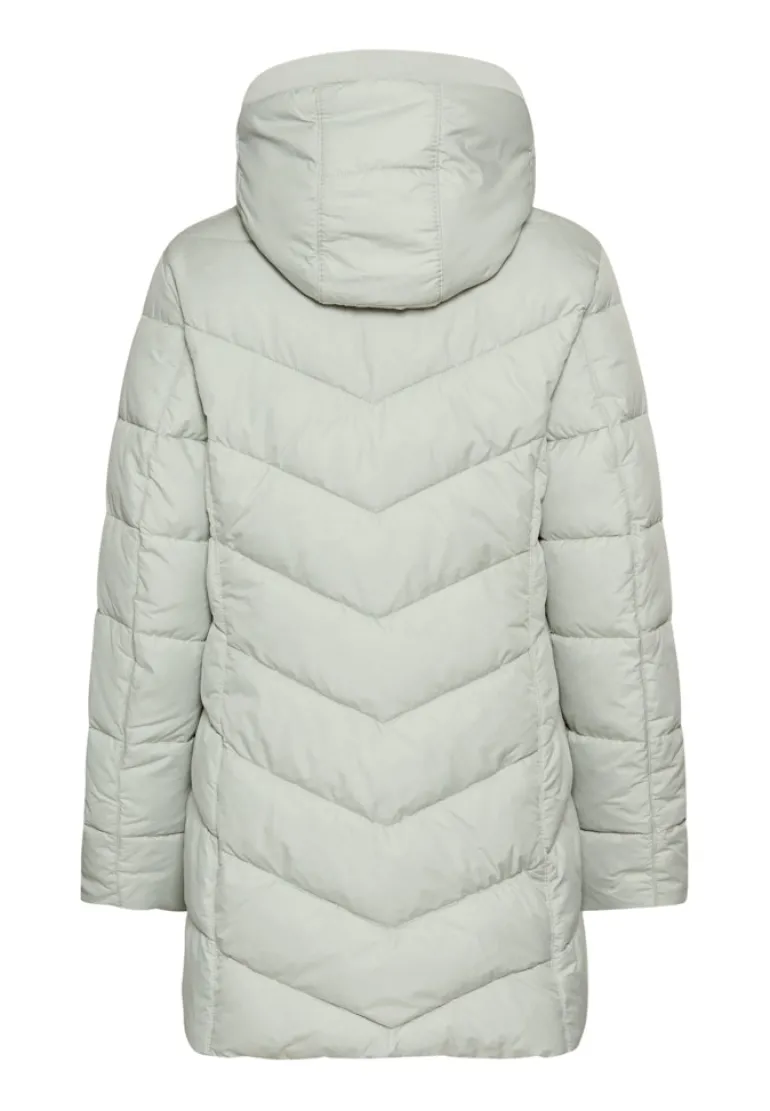 Wattierte Jacke mit abnehmbarer Kapuze light sage