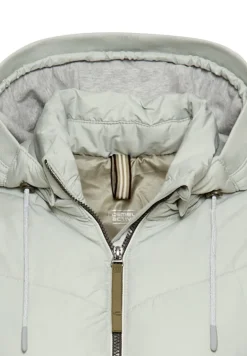 Wattierte Jacke mit abnehmbarer Kapuze light sage