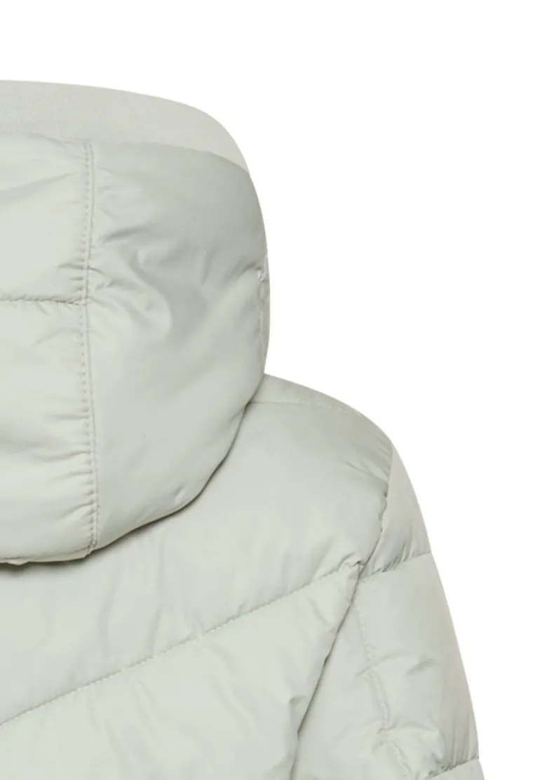 Wattierte Jacke mit abnehmbarer Kapuze light sage