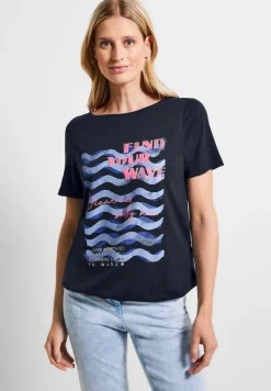 Wave Fotoprint Shirt deep blue