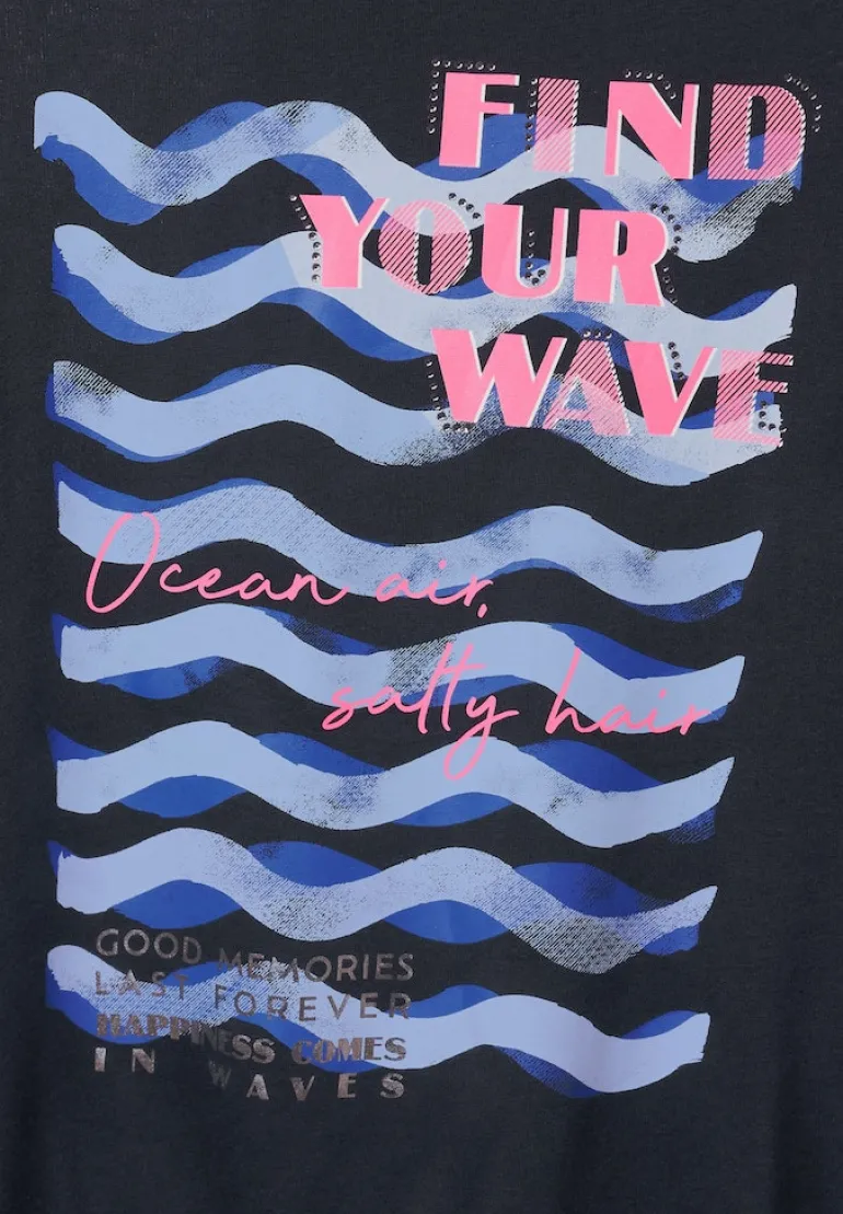 Wave Fotoprint Shirt deep blue