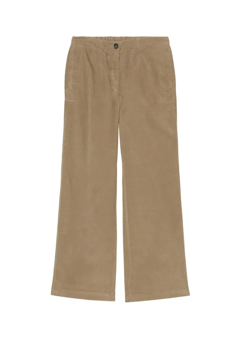 Weite Feincord-Hose straight cropped sandy shore