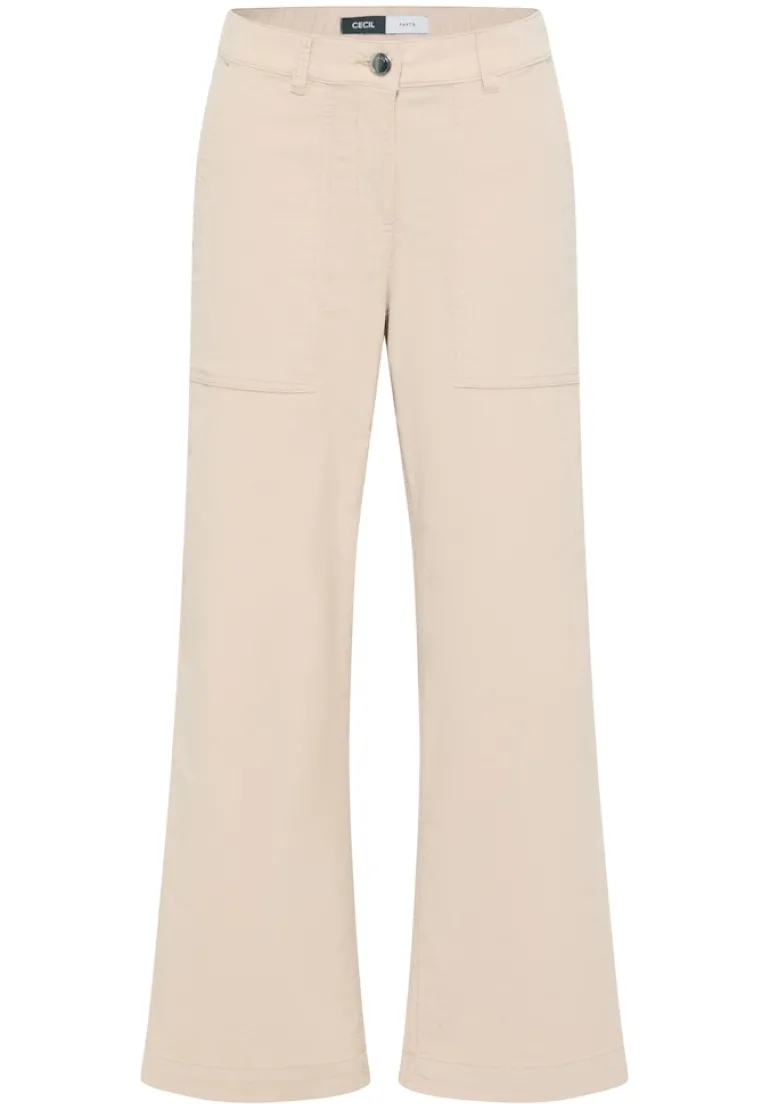 Wide Leg Cordhose oat milk beige