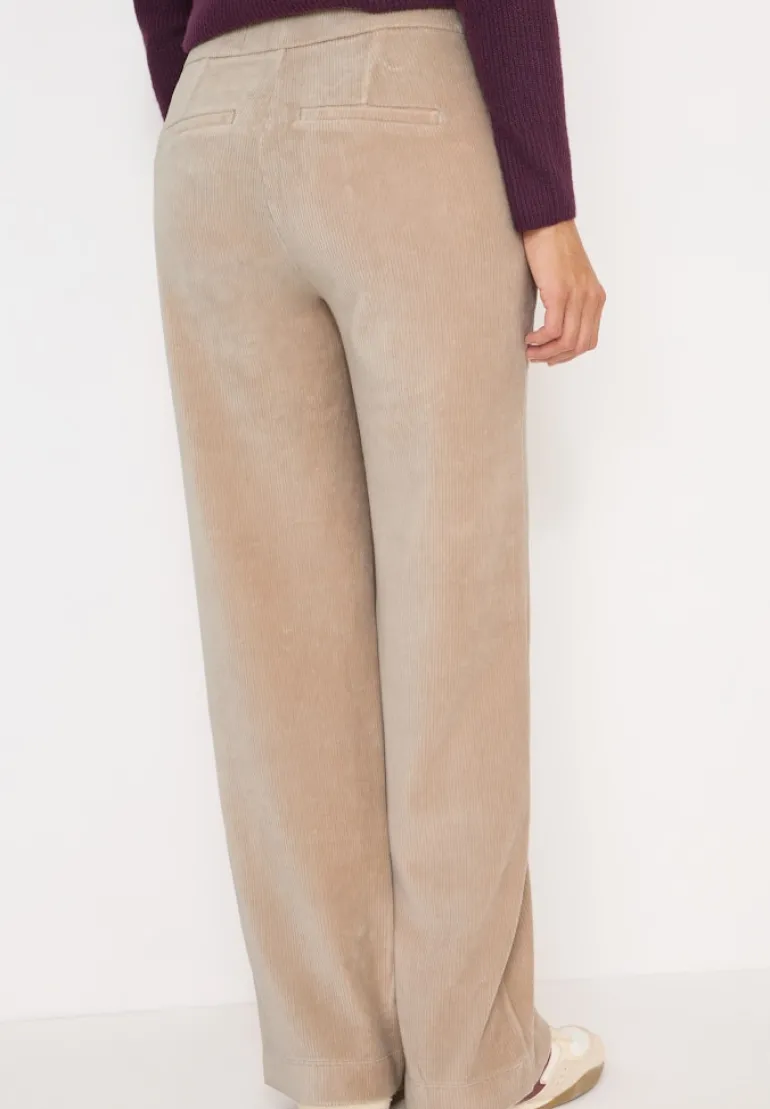 Wide Leg Cordhose silvery beige