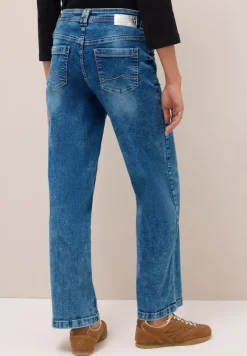 Wide Leg Jeans mid blue used wash