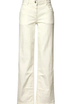 Wide Leg Jeans mit Muster light beige