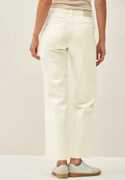 Wide Leg Jeans mit Muster light beige