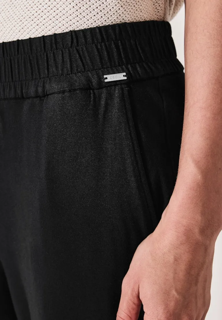 Wide Leg Jersey-Hose black