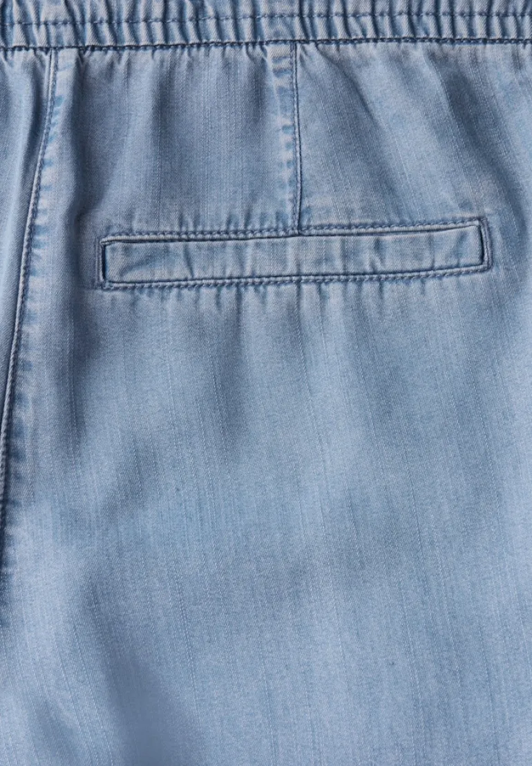 Wide Leg Lyocell-Hose light blue wash