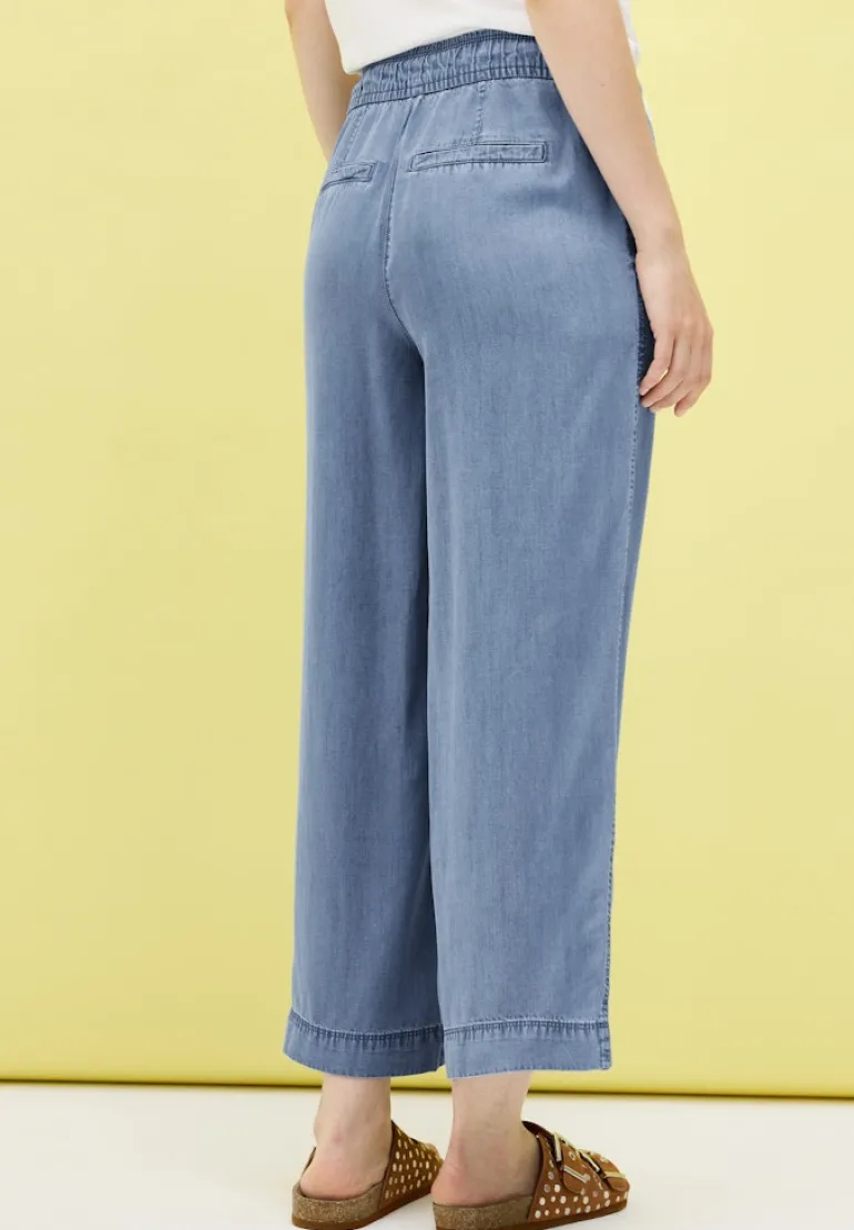 Wide Leg Lyocell-Hose light blue wash