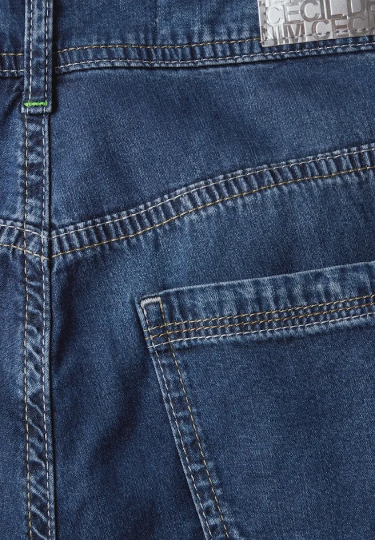 Wide Leg Lyocellmix Jeans mid blue used wash