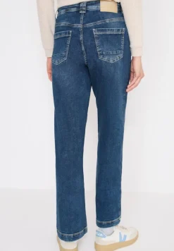 Wide Leg Patch Pocket Jeans mid blue used wash