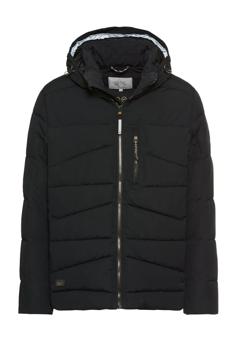Winterjacke mit abnehmbarer Kapuze asphalt