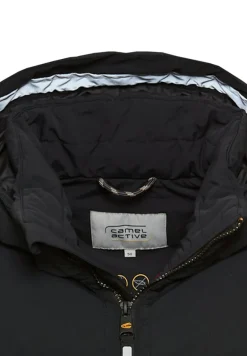 Winterjacke mit abnehmbarer Kapuze asphalt