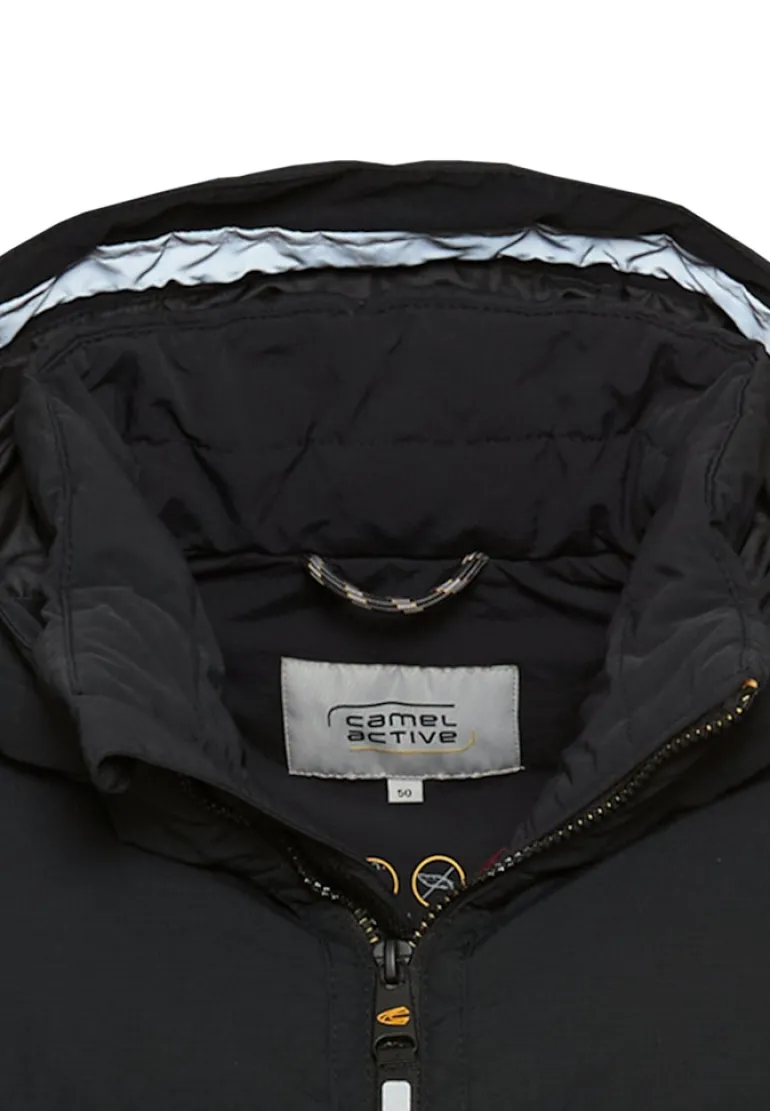 Winterjacke mit abnehmbarer Kapuze asphalt