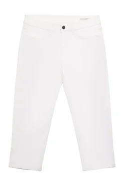 Women Pants denim cropped white