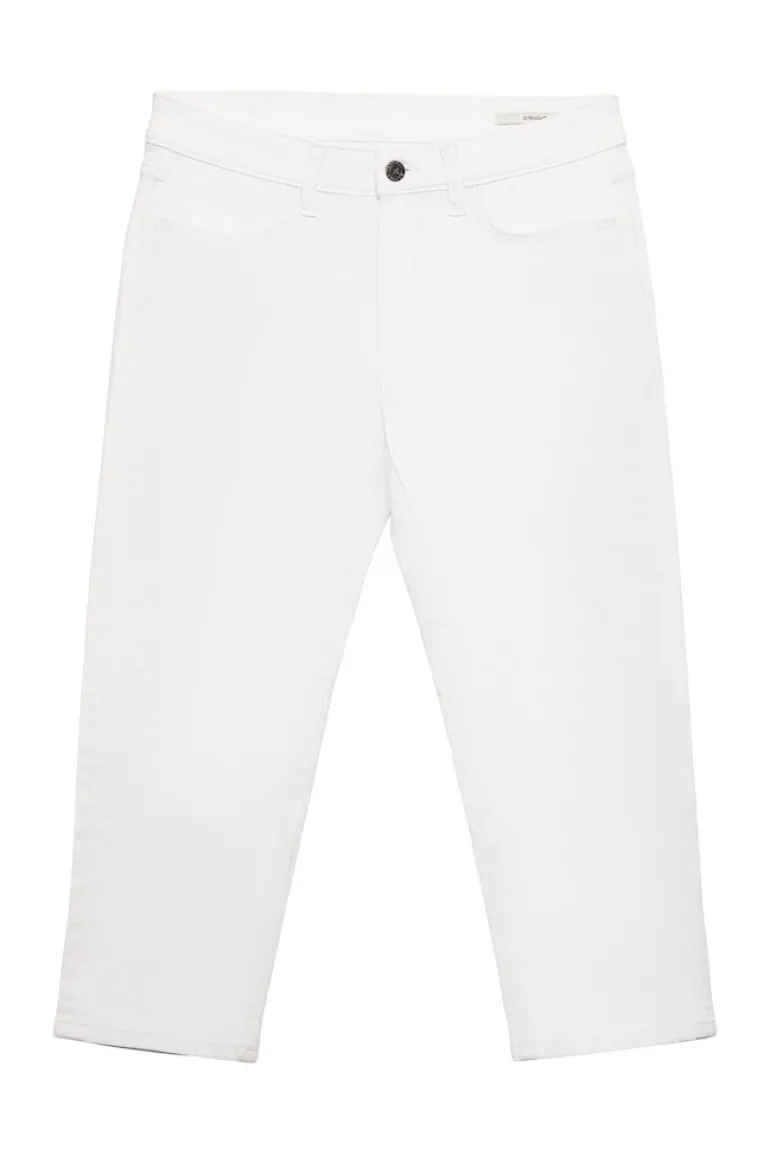 Women Pants denim cropped white