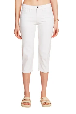 Women Pants denim cropped white