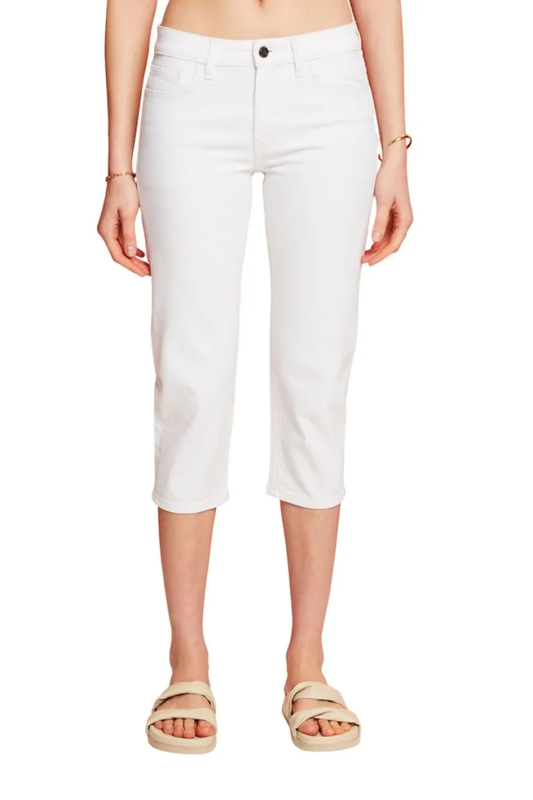 Women Pants denim cropped white