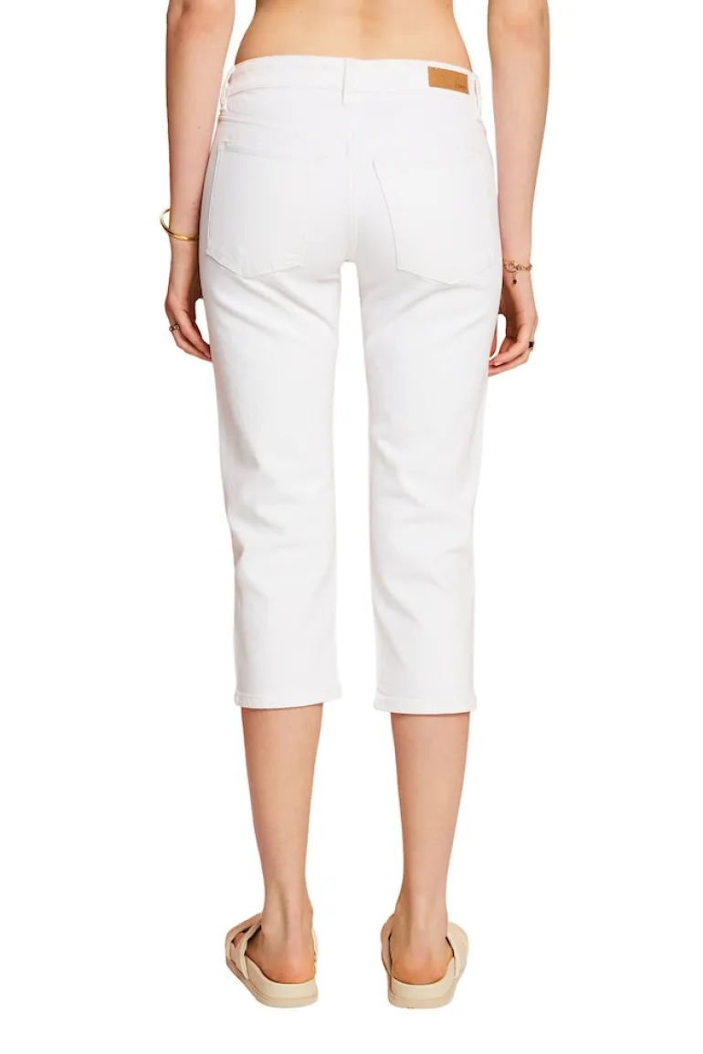 Women Pants denim cropped white