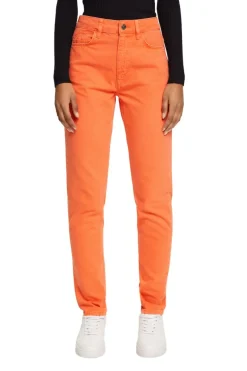 Women Pants woven length service orange red
