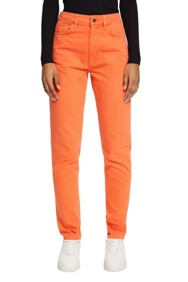 Women Pants woven length service orange red