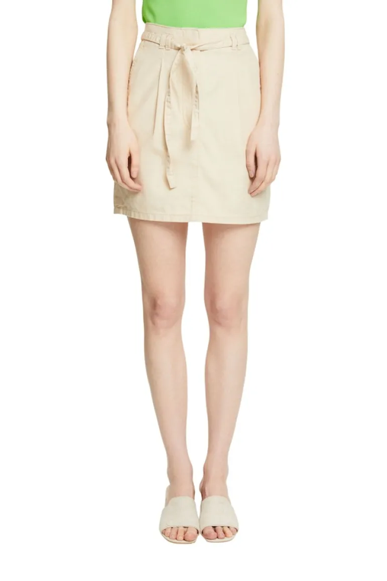 Women Skirts woven mini cream beige