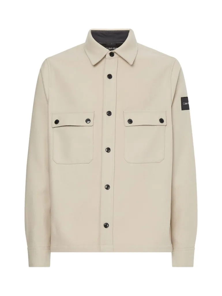 WOOL-BLEND OVERSHIRT bleached stone