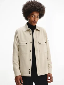 WOOL-BLEND OVERSHIRT bleached stone