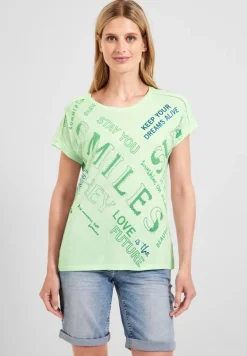 Wording Print T-Shirt fresh salvia green