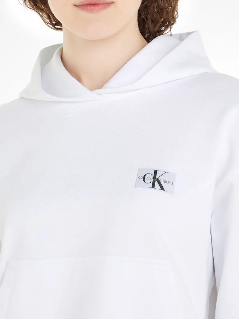 WOVEN LABEL HOODIE bright white
