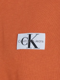 WOVEN LABEL HOODIE burnt clay