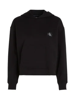WOVEN LABEL HOODIE ck black
