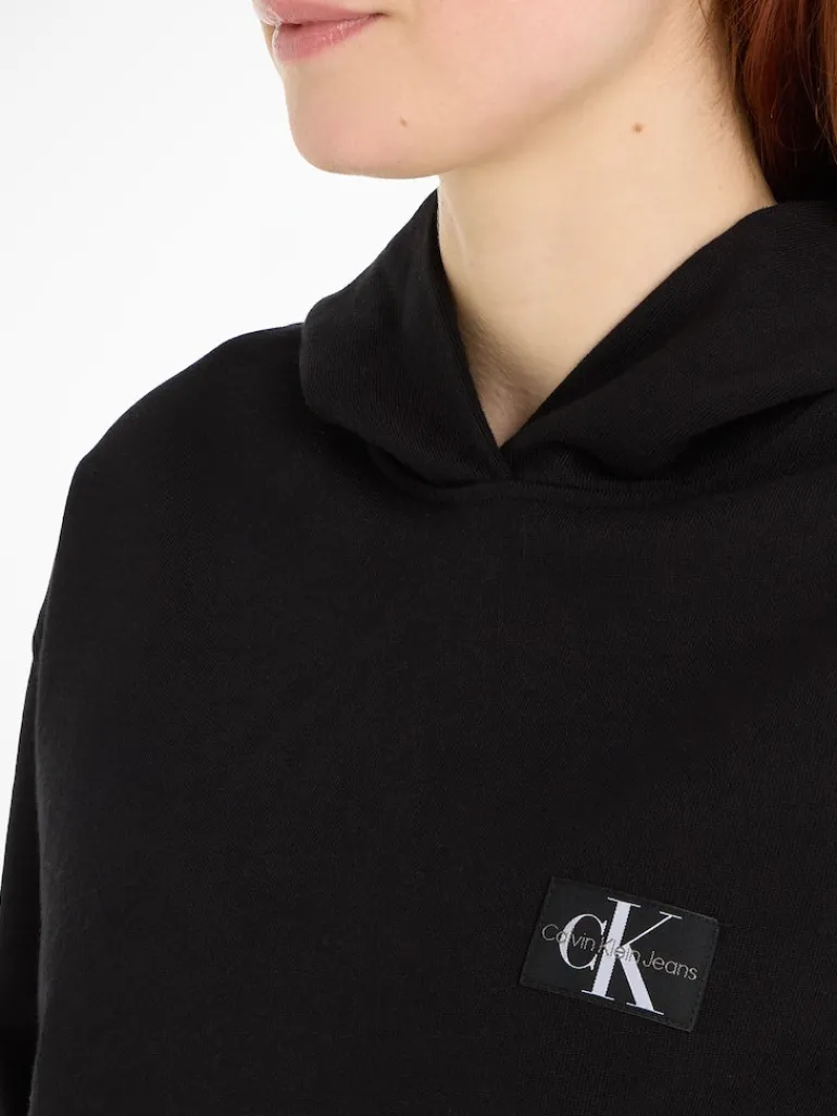 WOVEN LABEL HOODIE ck black