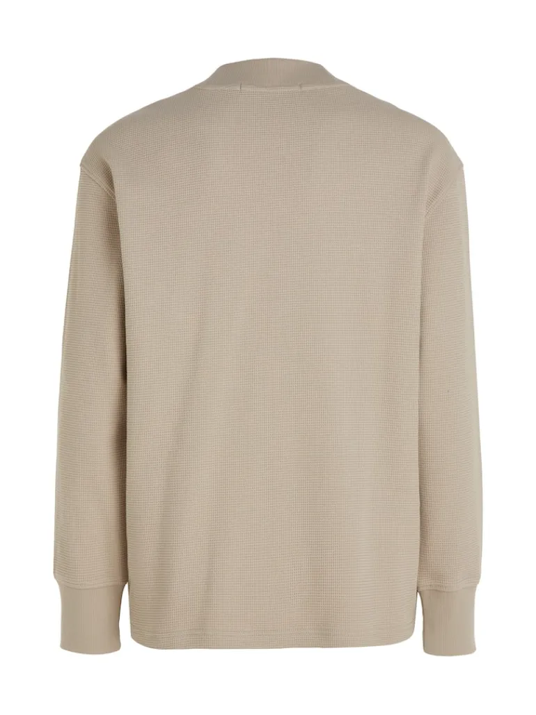 WOVEN TAB WAFFLE LS plaza taupe