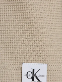 WOVEN TAB WAFFLE LS plaza taupe