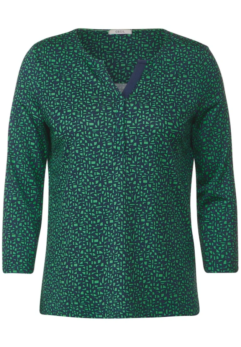Zweifarbiges Tunikashirt celery green