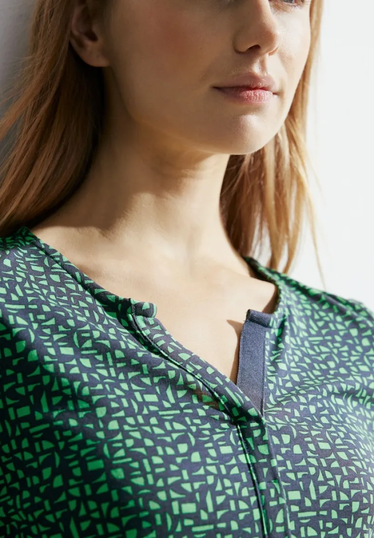 Zweifarbiges Tunikashirt celery green